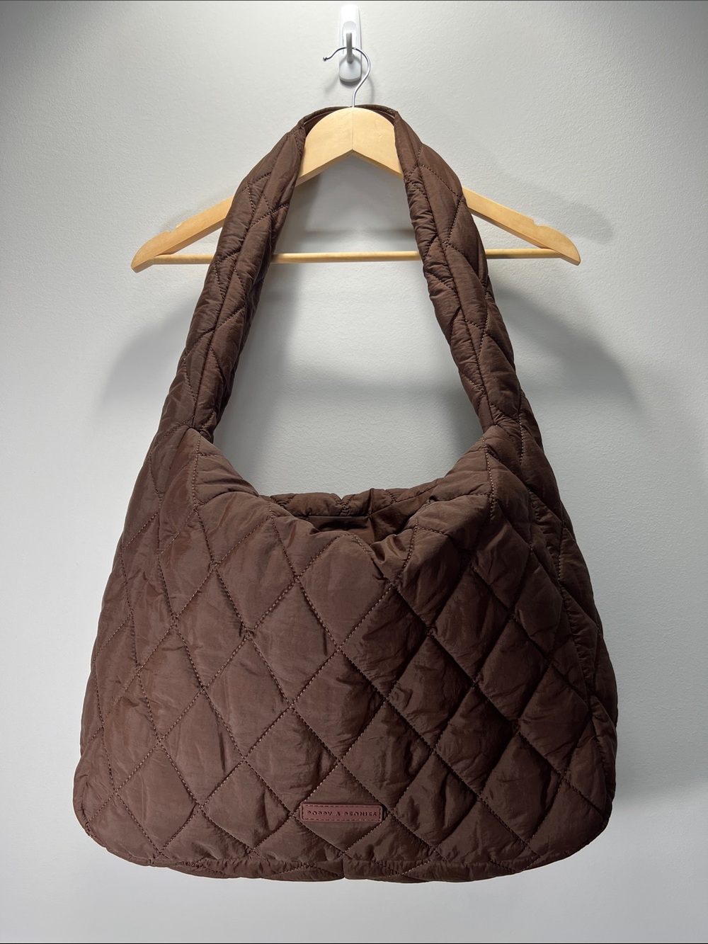 Poppy & Peonies Quilted Haul It Hobo - Dark Brown